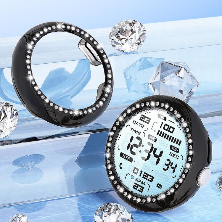 For Google Pixel Watch4 41mm Single Row Diamond Hollow PC Watch Protective Cover(Gun Metal) - Image 6