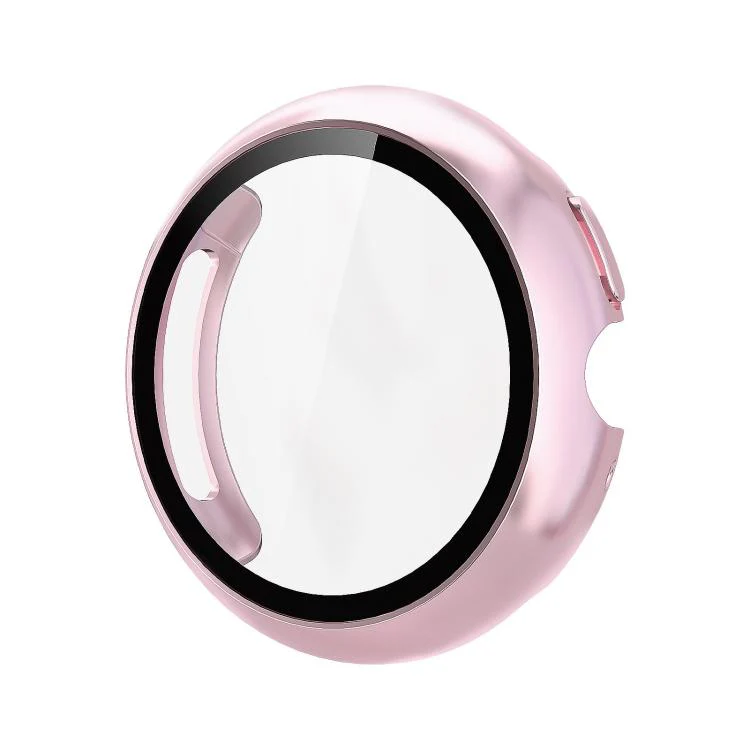 For Google Pixel Watch4 45mm Tempered Film Integrated PC Watch Protective Cover(Rose Pink)