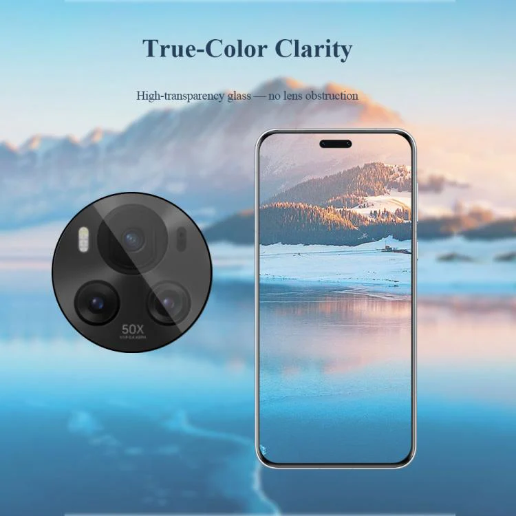 For Honor Magic6 2pcs/Set LeReach TF Series Snap Version HD Wear-Resistant Camera Lens Glass Film(Clear with Black Frame) - Image 7