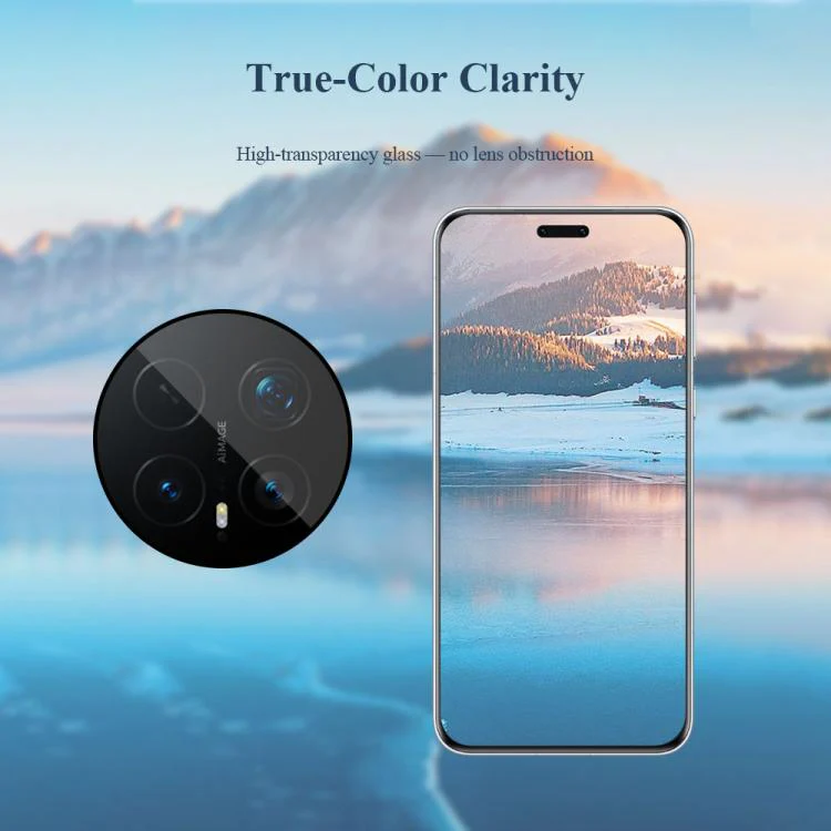 For Honor Magic8 Pro LeReach TF Series Snap Version HD Wear-Resistant Camera Lens Glass Film(Clear with Black Frame) - Image 6
