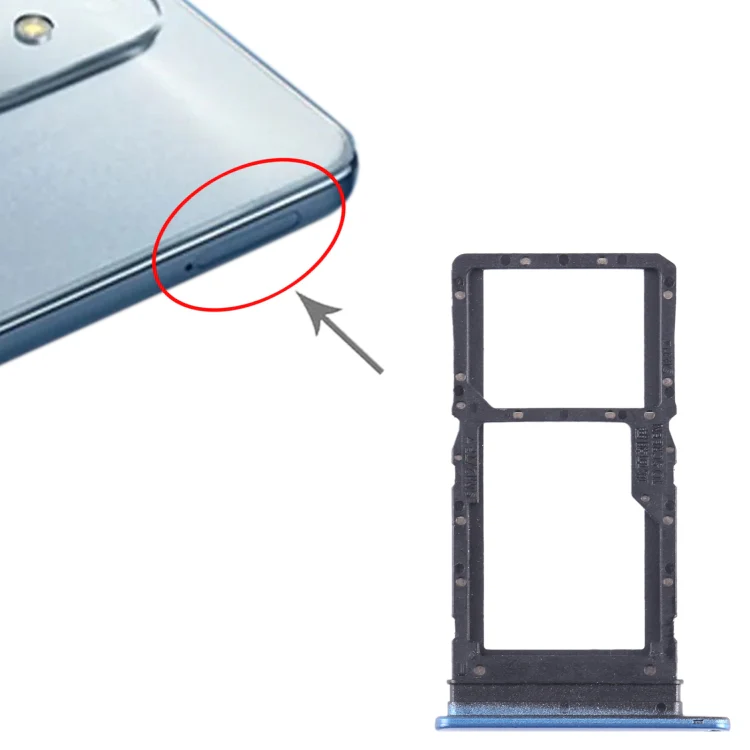 For Honor Play6T SIM + SIM / Micro SD Card Tray (Blue) - Image 4