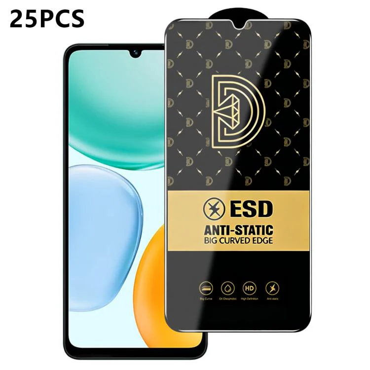 For Honor X5c Plus 25pcs Royal Diamond Anti-Static Screen-Printed HD Tempered Glass Film