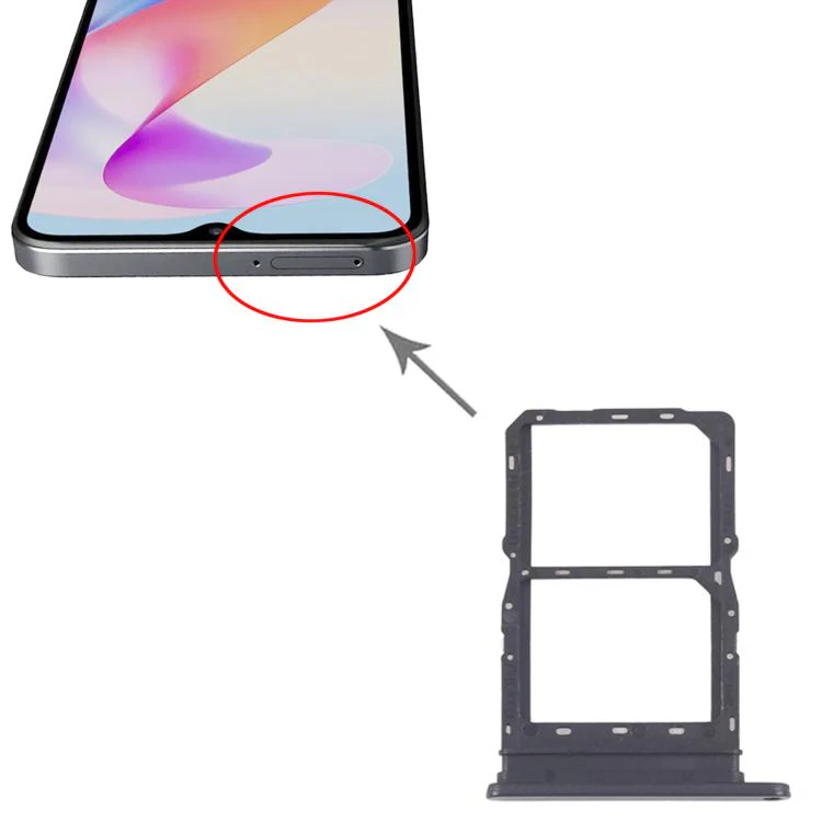 For Honor X6a Original SIM Card Tray + SIM Card Tray (Black) - Image 4
