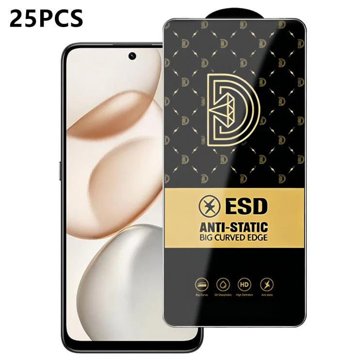 For Honor X7d 5G 25pcs Royal Diamond Anti-Static Screen-Printed HD Tempered Glass Film