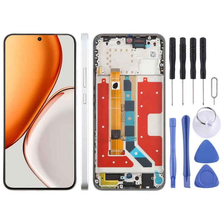 For Honor X9d Original LCD Screen Digitizer Full Assembly with Frame (Silver)