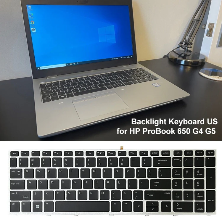 For HP ProBook 650 G4 Silver Frame US Version Laptop Backlight Keyboard - Image 6