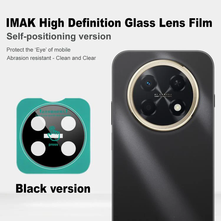 For Huawei Enjoy 90 Pro Max 5G imak Black Version HD Glass Rear Camera Lens Film, Self-positioning Version - Image 3