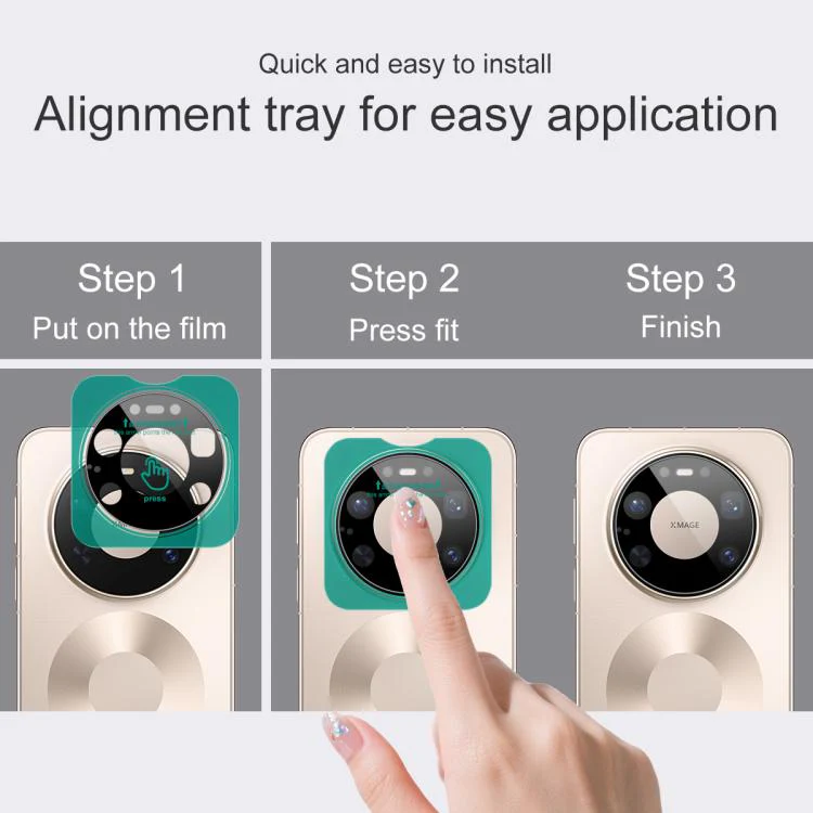 For Huawei Mate 80 Pro Max Wind imak Black Version HD Glass Rear Camera Lens Film, Self-positioning Version - Image 5