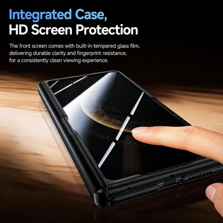 For Huawei Mate X6 Transparent Lens Holder Hinge Integrated Film Magnetic Ring Phone Case(Red) - Image 6