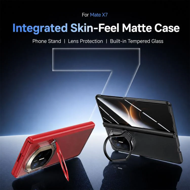 For Huawei Mate X7 Transparent Lens Holder Hinge Integrated Film Phone Case(Purple) - Image 2