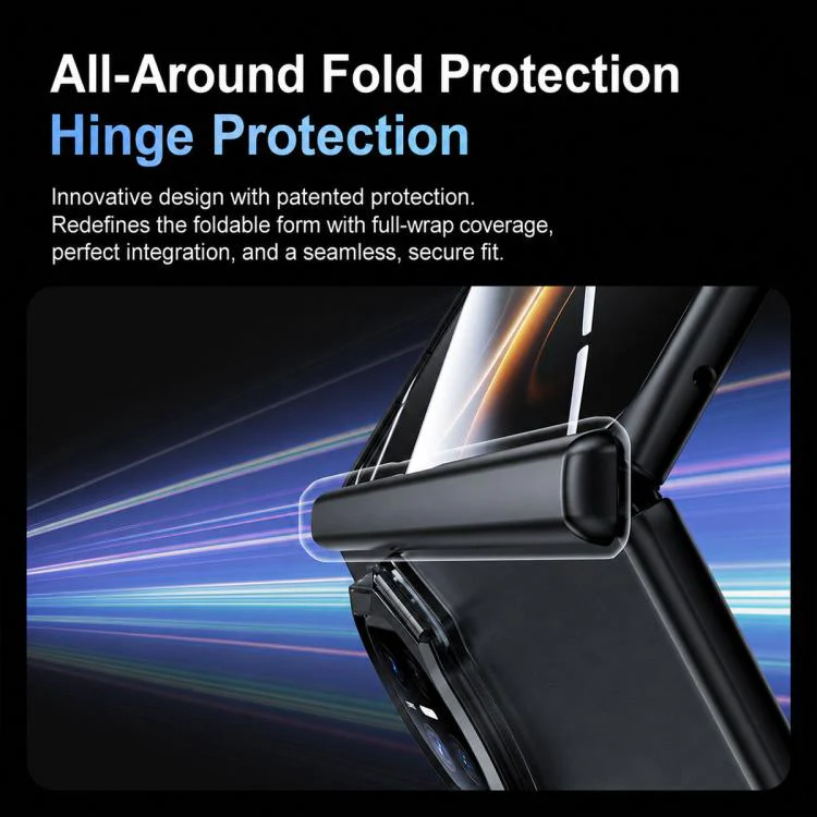 For Huawei Mate X7 Transparent Lens Holder Hinge Integrated Film Phone Case(Purple) - Image 3