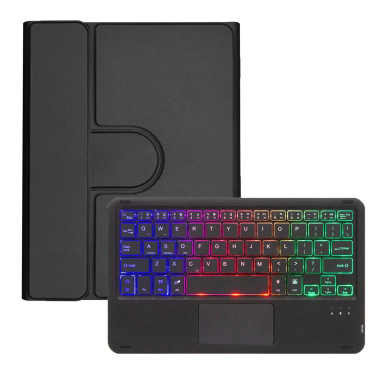 For Huawei MatePad 11.5 / Air / 11.5 S 360-degree Rotation Backlight Bluetooth Keyboard Leather Tablet Case with Touchpad(Black) - Image 2