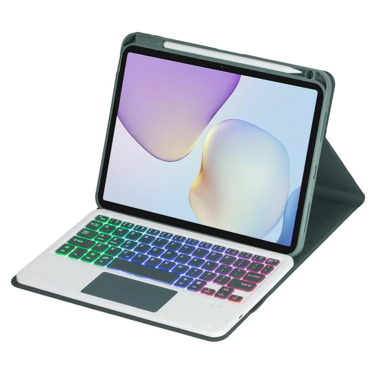 For Huawei MatePad 11.5 / Air / 11.5 S 360-degree Rotation Backlight Bluetooth Keyboard Leather Tablet Case with Touchpad(Dark Green) - Image 3