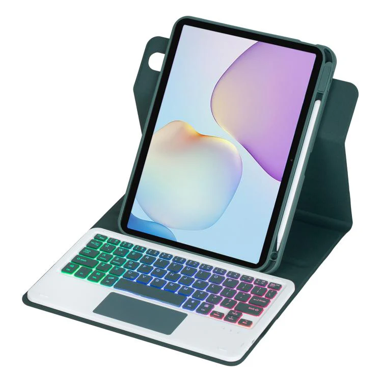 For Huawei MatePad 11.5 / Air / 11.5 S 360-degree Rotation Backlight Bluetooth Keyboard Leather Tablet Case with Touchpad(Dark Green) - Image 4