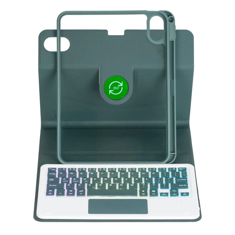 For Huawei MatePad 11.5 / Air / 11.5 S 360-degree Rotation Backlight Bluetooth Keyboard Leather Tablet Case with Touchpad(Dark Green) - Image 5