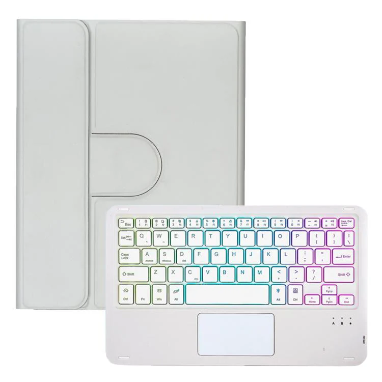 For Huawei MatePad 11.5 / Air / 11.5 S 360-degree Rotation Backlight Bluetooth Keyboard Leather Tablet Case with Touchpad(Grey) - Image 2