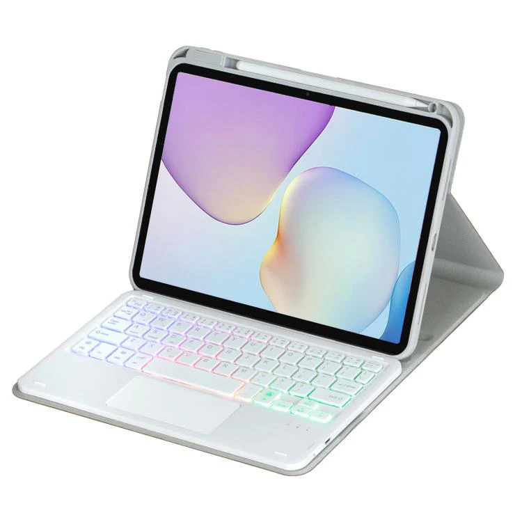For Huawei MatePad 11.5 / Air / 11.5 S 360-degree Rotation Backlight Bluetooth Keyboard Leather Tablet Case with Touchpad(Grey) - Image 3