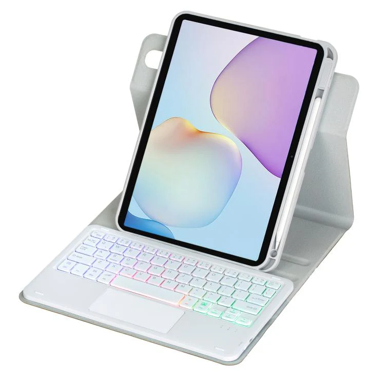 For Huawei MatePad 11.5 / Air / 11.5 S 360-degree Rotation Backlight Bluetooth Keyboard Leather Tablet Case with Touchpad(Grey) - Image 4
