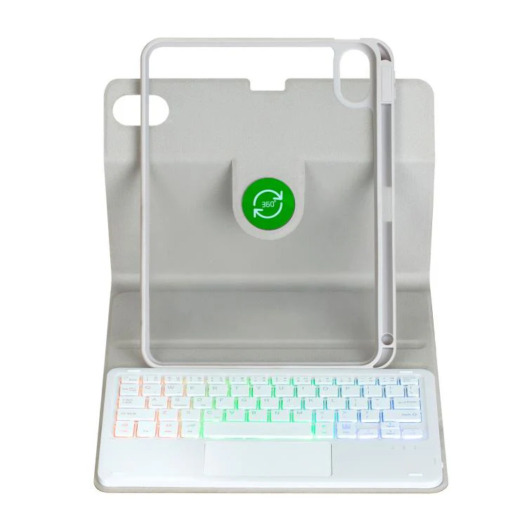 For Huawei MatePad 11.5 / Air / 11.5 S 360-degree Rotation Backlight Bluetooth Keyboard Leather Tablet Case with Touchpad(Grey) - Image 5