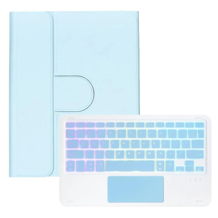 For Huawei MatePad 11.5 / Air / 11.5 S 360-degree Rotation Backlight Bluetooth Keyboard Leather Tablet Case with Touchpad(Ice Blue) - Image 2