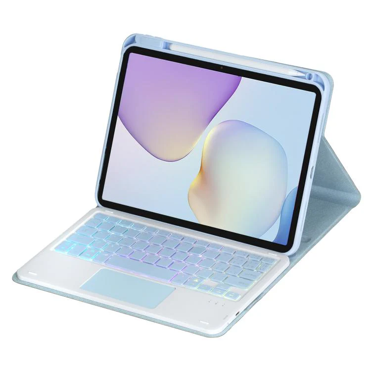 For Huawei MatePad 11.5 / Air / 11.5 S 360-degree Rotation Backlight Bluetooth Keyboard Leather Tablet Case with Touchpad(Ice Blue) - Image 3