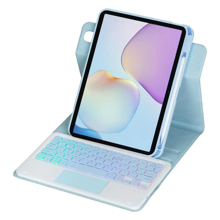 For Huawei MatePad 11.5 / Air / 11.5 S 360-degree Rotation Backlight Bluetooth Keyboard Leather Tablet Case with Touchpad(Ice Blue) - Image 4