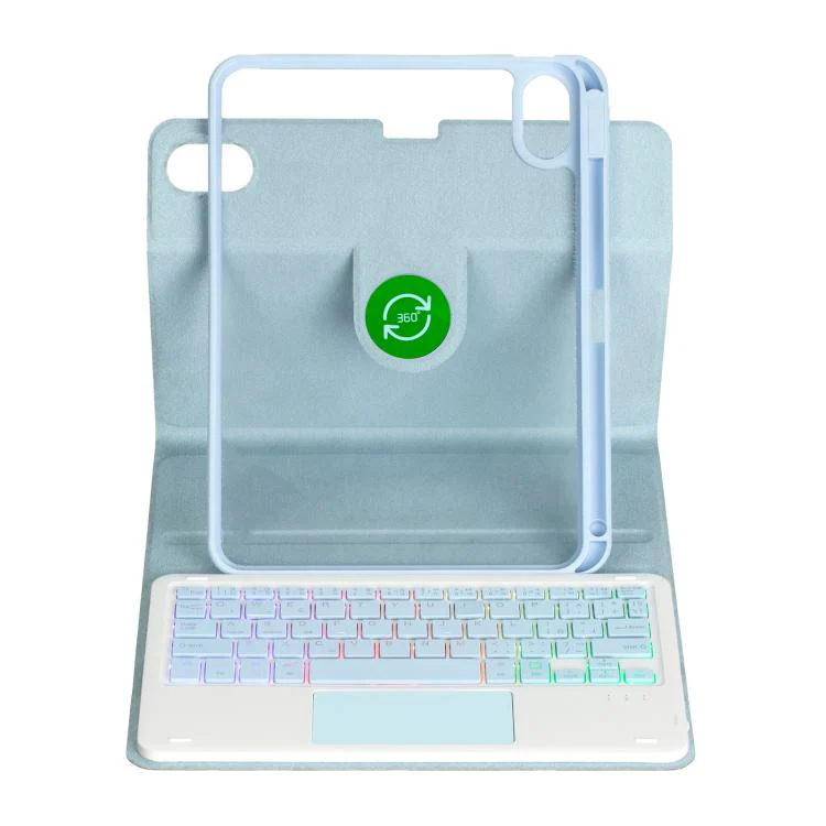 For Huawei MatePad 11.5 / Air / 11.5 S 360-degree Rotation Backlight Bluetooth Keyboard Leather Tablet Case with Touchpad(Ice Blue) - Image 5