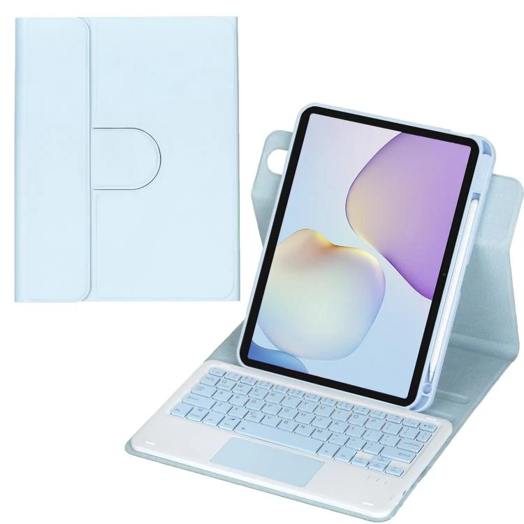 For Huawei MatePad 11.5 / Air / 11.5 S 360-degree Rotation Bluetooth Keyboard Leather Tablet Case with Touchpad(Ice Blue)