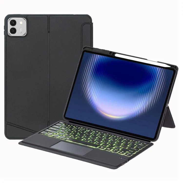 For Huawei MatePad Pro Max 13.2 2026 Detachable Backlit Bluetooth Keyboard Leather Case with Touchpad(Black)