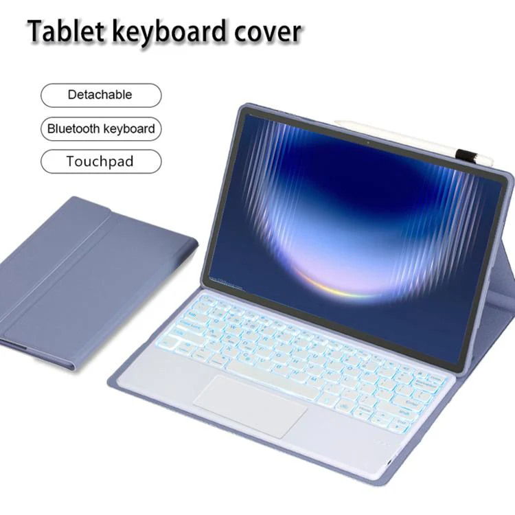 For Huawei MatePad Pro Max 13.2 inch 2026 Ultra-thin Detachable Backlight Bluetooth Keyboard Leather Tablet Case with Touchpad(Lavender White) - Image 2