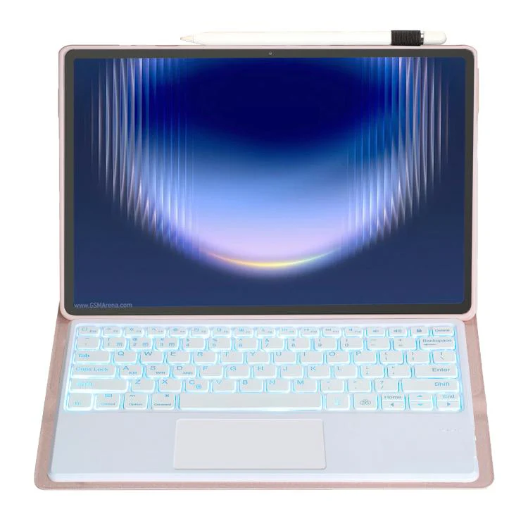 For Huawei MatePad Pro Max 13.2 inch 2026 Ultra-thin Detachable Backlight Bluetooth Keyboard Leather Tablet Case with Touchpad(Pink White) - Image 4