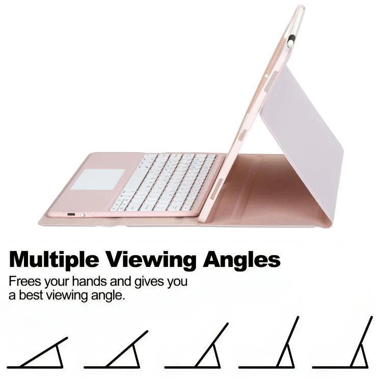 For Huawei MatePad Pro Max 13.2 inch 2026 Ultra-thin Detachable Bluetooth Keyboard Leather Tablet Case with Touchpad(Pink White) - Image 5