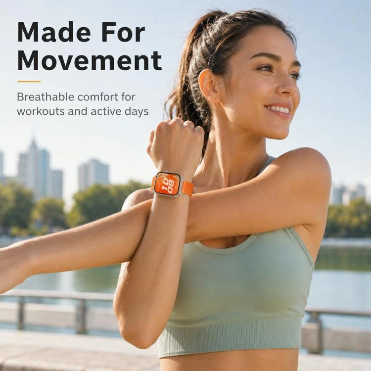 For Huawei Watch Fit 5 / Fit 5 Pro / Fit 4 xDfind Two Section Nylon Breathable Hook And Loop Fastener Watch Band(Light Grey) - Image 9