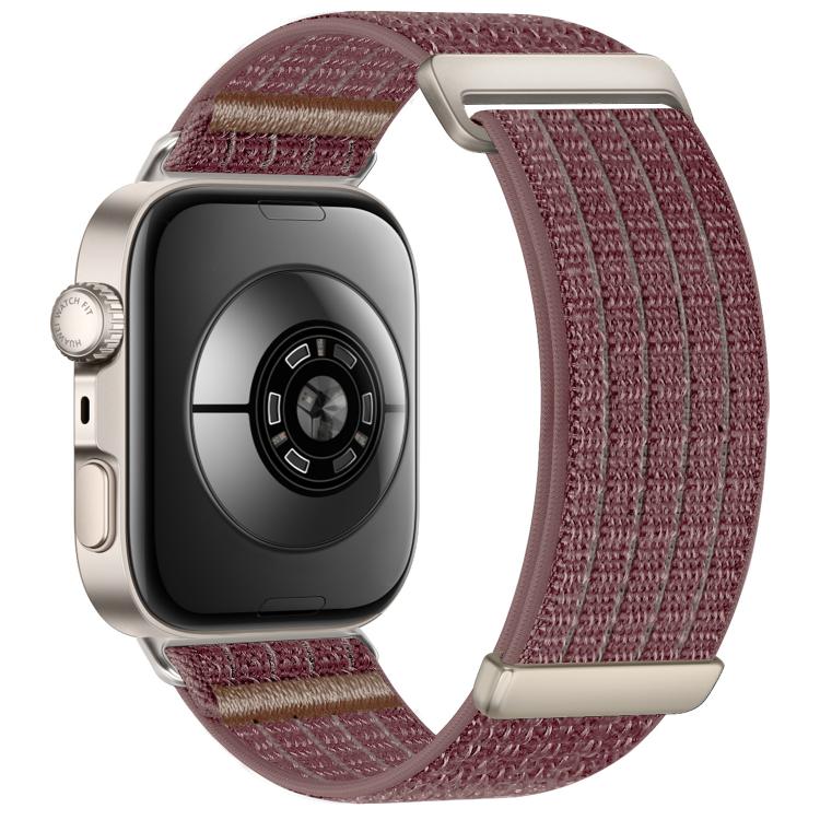 For Huawei Watch Fit 5 / Fit 5 Pro / Fit 4 xDfind Two Section Nylon Breathable Hook And Loop Fastener Watch Band(Smoky Purple)