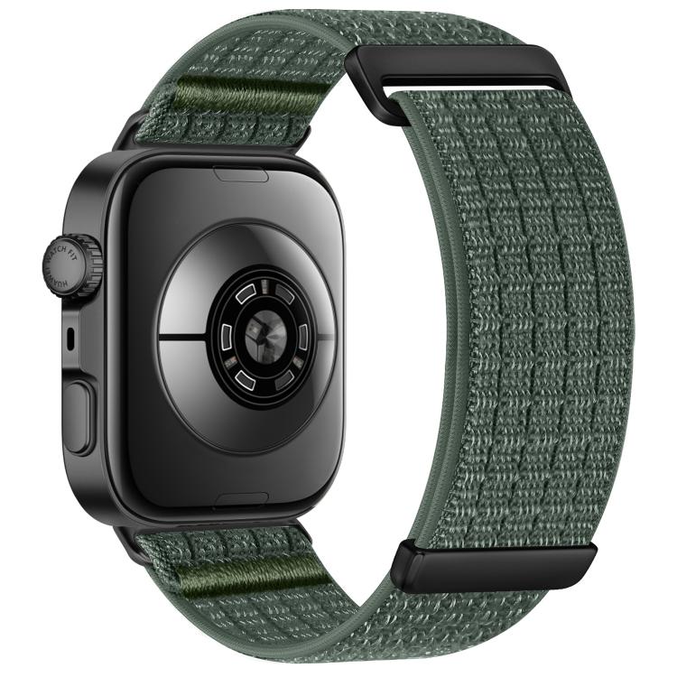 For Huawei Watch Fit 5 / Fit 5 Pro / Fit 4 xDfind Two Section Nylon Breathable Hook And Loop Fastener Watch Band(Spruce Green)