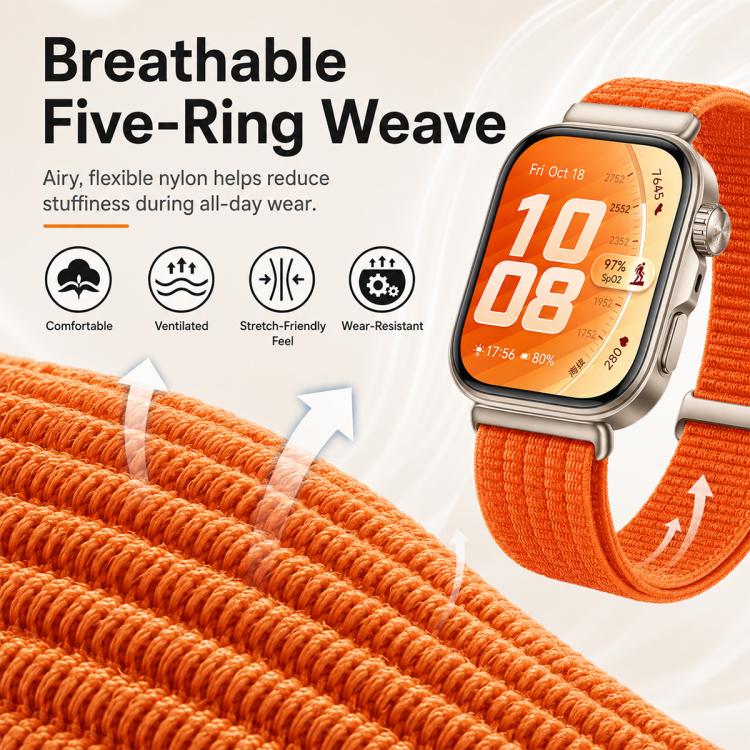 For Huawei Watch Fit 5 / Fit 5 Pro / Fit 4 xDfind Two Section Nylon Breathable Hook And Loop Fastener Watch Band(Spruce Green) - Image 5