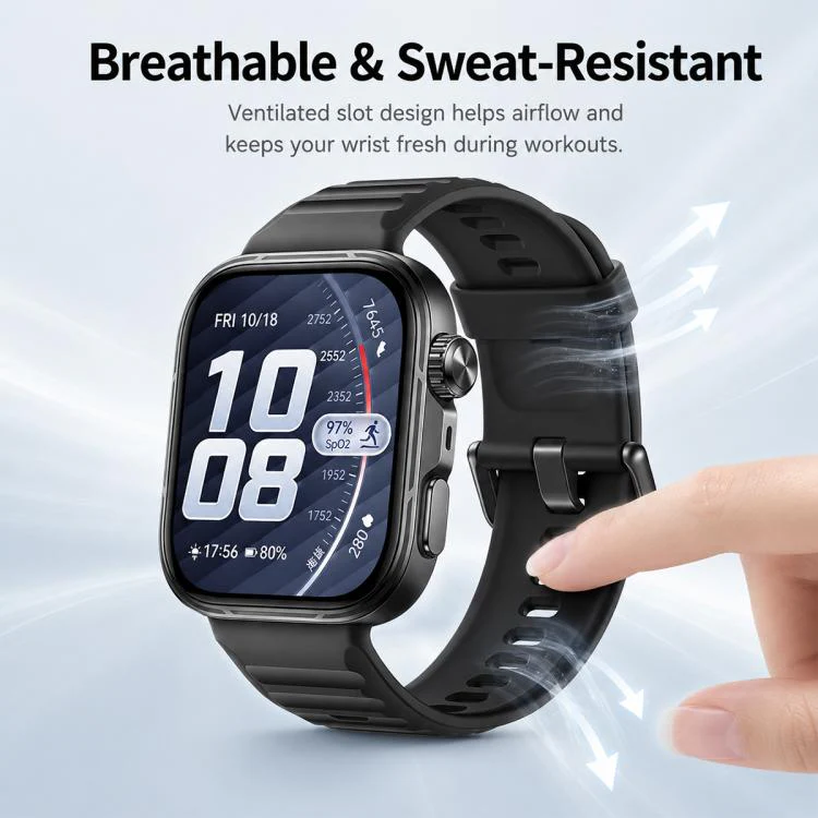 For Huawei Watch Fit 5 / Fit 5 Pro xDfind Sport Silicone Watch Band, Type:Black Buckle(Red) - Image 7