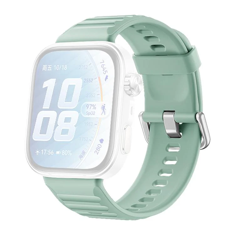 For Huawei Watch Fit 5 / Fit 5 Pro xDfind Sport Silicone Watch Band, Type:Silver Buckle(Grey Green) - Image 2