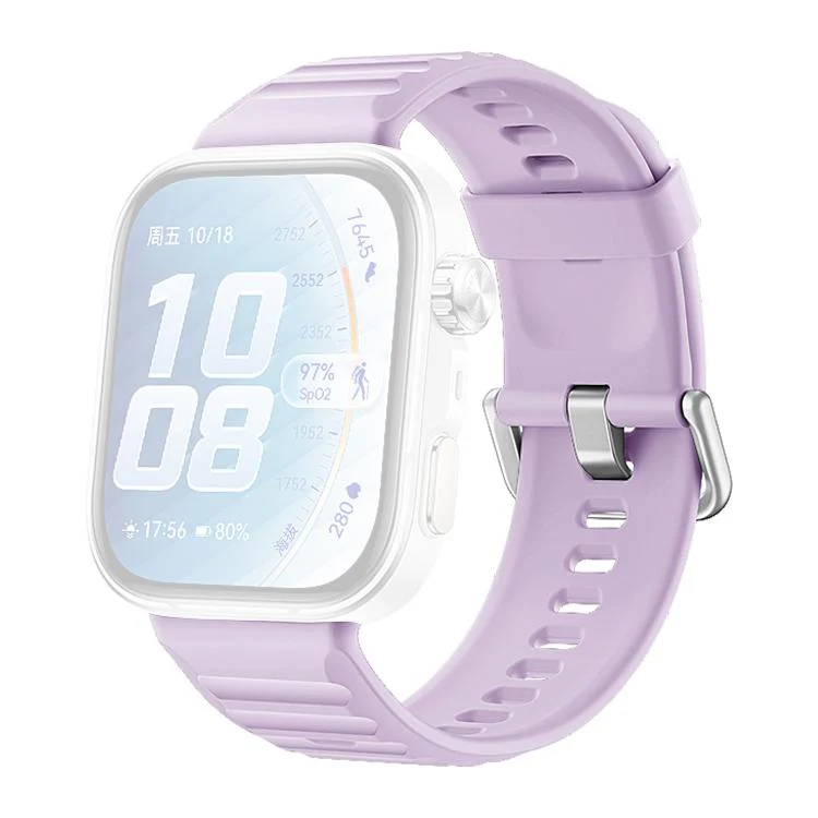 For Huawei Watch Fit 5 / Fit 5 Pro xDfind Sport Silicone Watch Band, Type:Silver Buckle(Light Purple) - Image 2