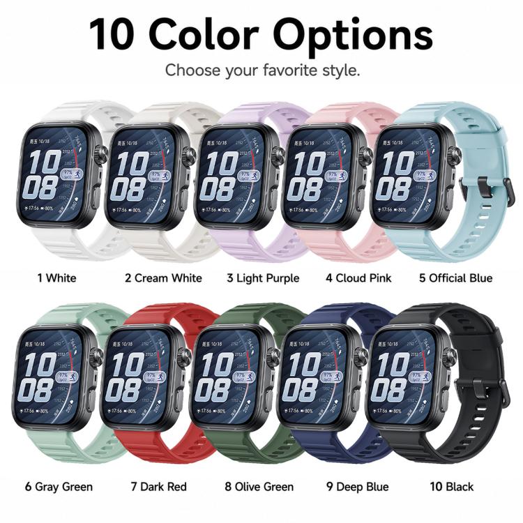 For Huawei Watch Fit 5 / Fit 5 Pro xDfind Sport Silicone Watch Band, Type:Silver Buckle(Official Blue) - Image 4
