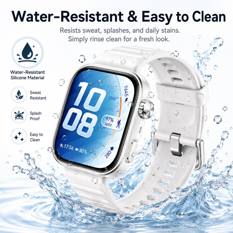 For Huawei Watch Fit 5 / Fit 5 Pro xDfind Sport Silicone Watch Band, Type:Silver Buckle(White) - Image 10