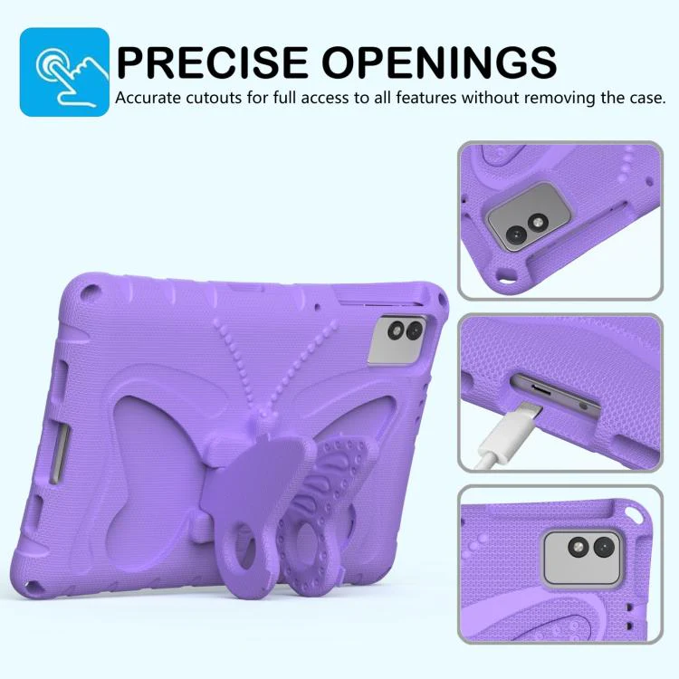For infinix XPad 30E 11 Butterfly Bracket EVA Shockproof Tablet Case(Light Purple) - Image 4