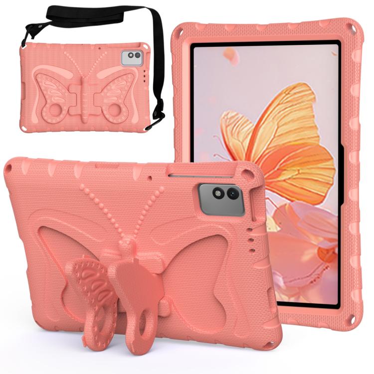 For infinix XPad 30E 11 Butterfly Bracket EVA Shockproof Tablet Case(Pink Orange)