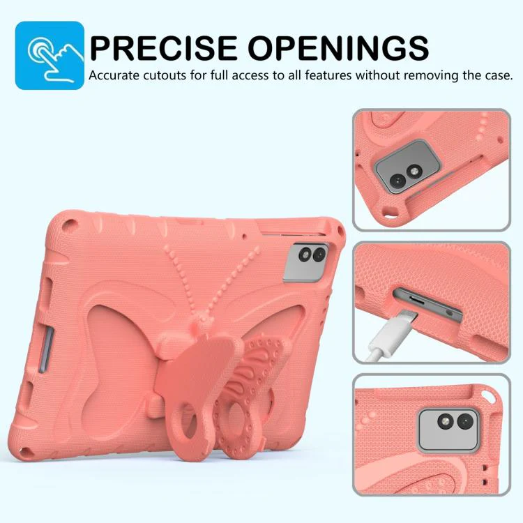 For infinix XPad 30E 11 Butterfly Bracket EVA Shockproof Tablet Case(Pink Orange) - Image 4