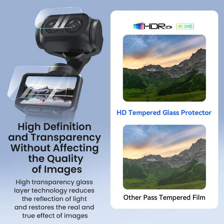 For Insta360 Luna Ultra aMagisn 9H Tempered Glass Screen Protector Screen & Lens Protective Film 2+2 Pack - Image 4