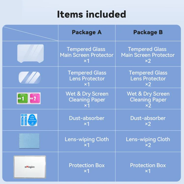 For Insta360 Luna Ultra aMagisn 9H Tempered Glass Screen Protector Screen & Lens Protective Film 2+2 Pack - Image 7