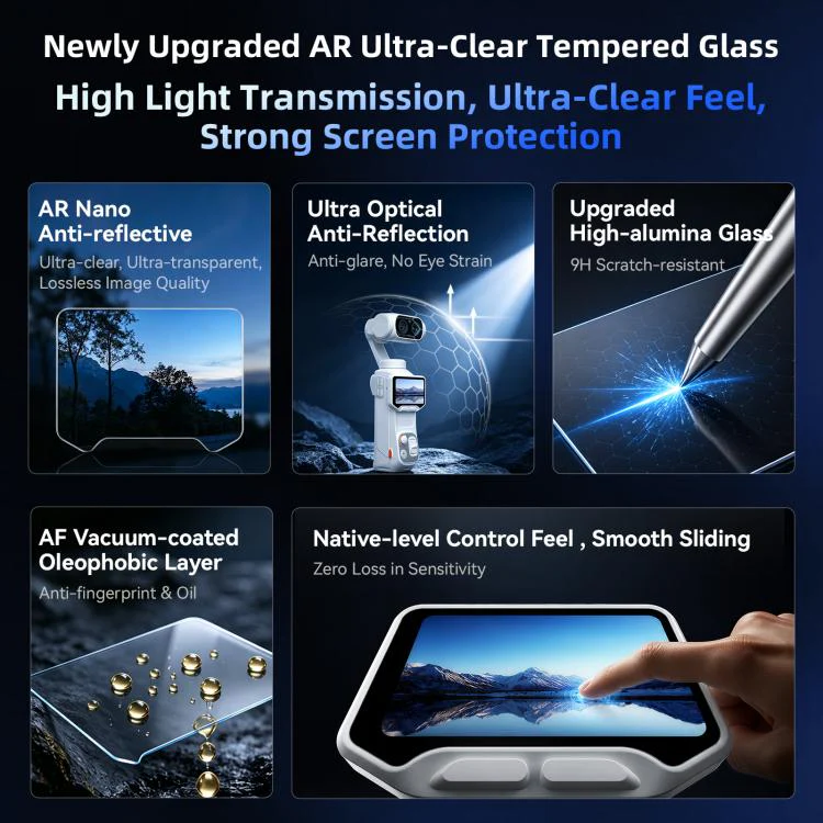 For Insta360 Luna Ultra aMagisn AR Tempered Glass Screen and Lens Protector 2 Sets - Image 3