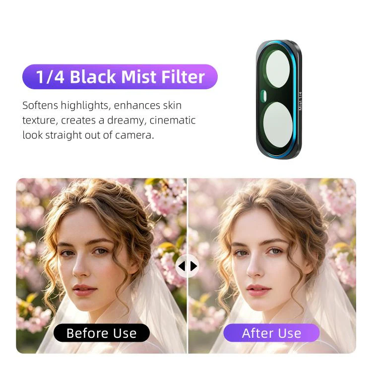 For Insta360 Luna Ultra aMagisn Magnetic Lens Filter 1/4 Black Diffusion