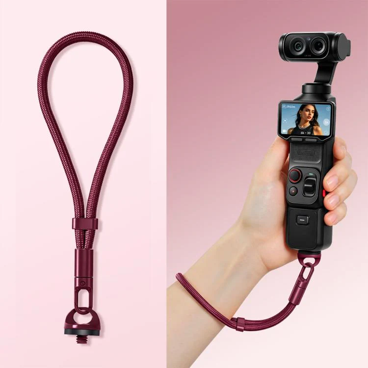 For Insta360 Luna Ultra Anti-Loss Self-Locking Adjustable Camera Wrist Lanyard(Burgundy)