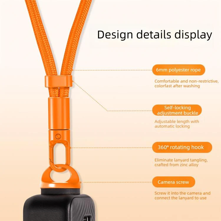 For Insta360 Luna Ultra Anti-Loss Self-Locking Adjustable Camera Wrist Lanyard(Classic Black) - Image 6
